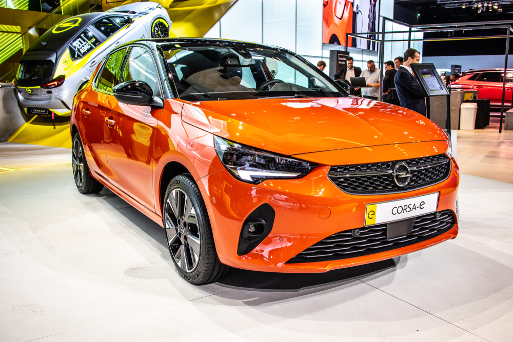 Orange Vauxhall Corsa Electric Vehicle